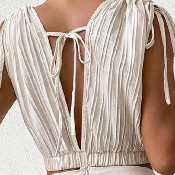 Boho Red Sleeveless Crop Top Maxi Skirt Set - Picture 3 of 6